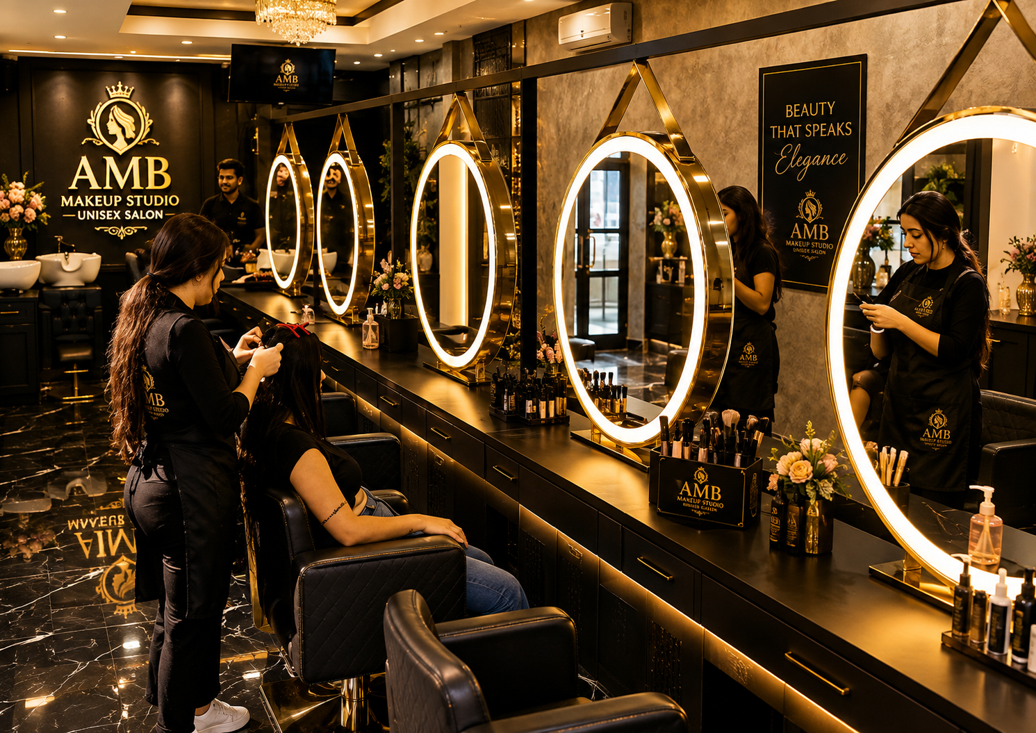 Inside AMB Makeup Studio and Unisex Salon
